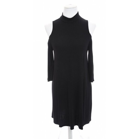 The Impeccable Pig Anthropologie Black Cold Shoulder Mock Neck A Line Dress Sz S - Picture 1 of 8